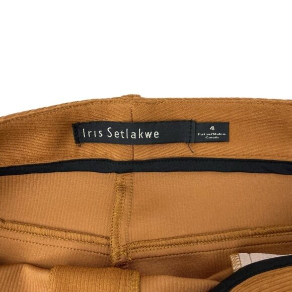 IRIS SETLAWKE Corduroy Crop Flared Sailor Pant Sz 4 Cognac - Picture 6 of 7